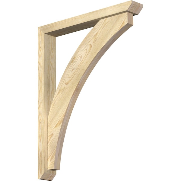 Ekena Millwork Thorton Slat Rough Sawn Bracket w/ Offset Brace, Douglas Fir, 4"W x 28"D x 36"H BKT0402X28X36THR06RDF - main